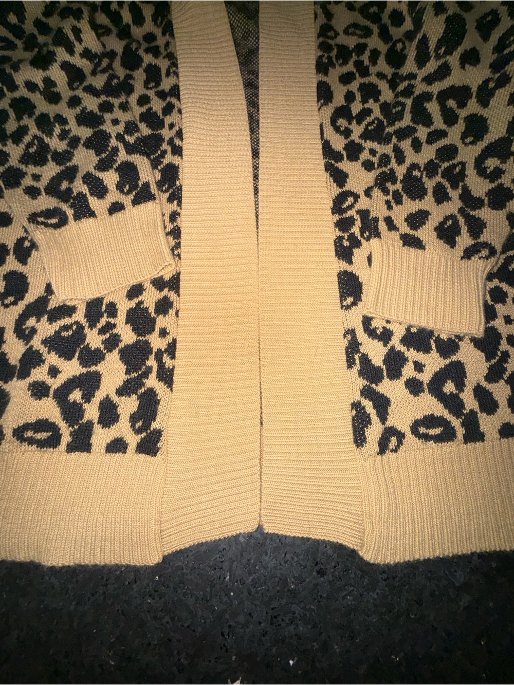 UEC Nine West Leopard Print Open-Front Cardigan in Camel & Black SZ SMALL - Picture 8 of 11